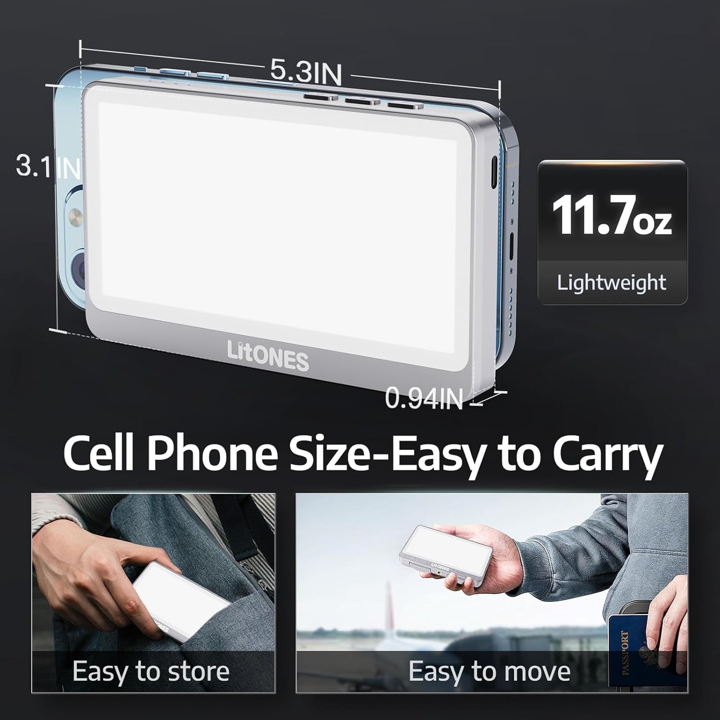 1Unit Zoom Lighting for Computer, 30 Light Modes, Portable Video Conference Lighting for Laptop, Ring Light for Desk, Zoom Call, Video Call, Video Conferencing, Remote Working Space Gray