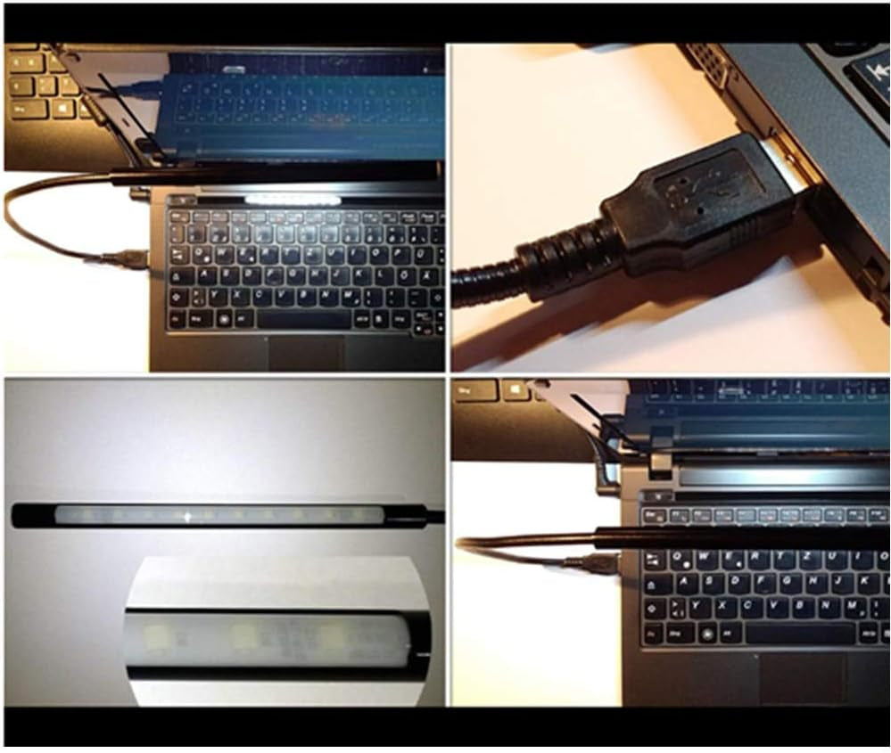 Keyboard Light Laptop Lamp USB LED 5V 1W 10 LED Long Gooseneck Touch Dimmer Lamp (Black)