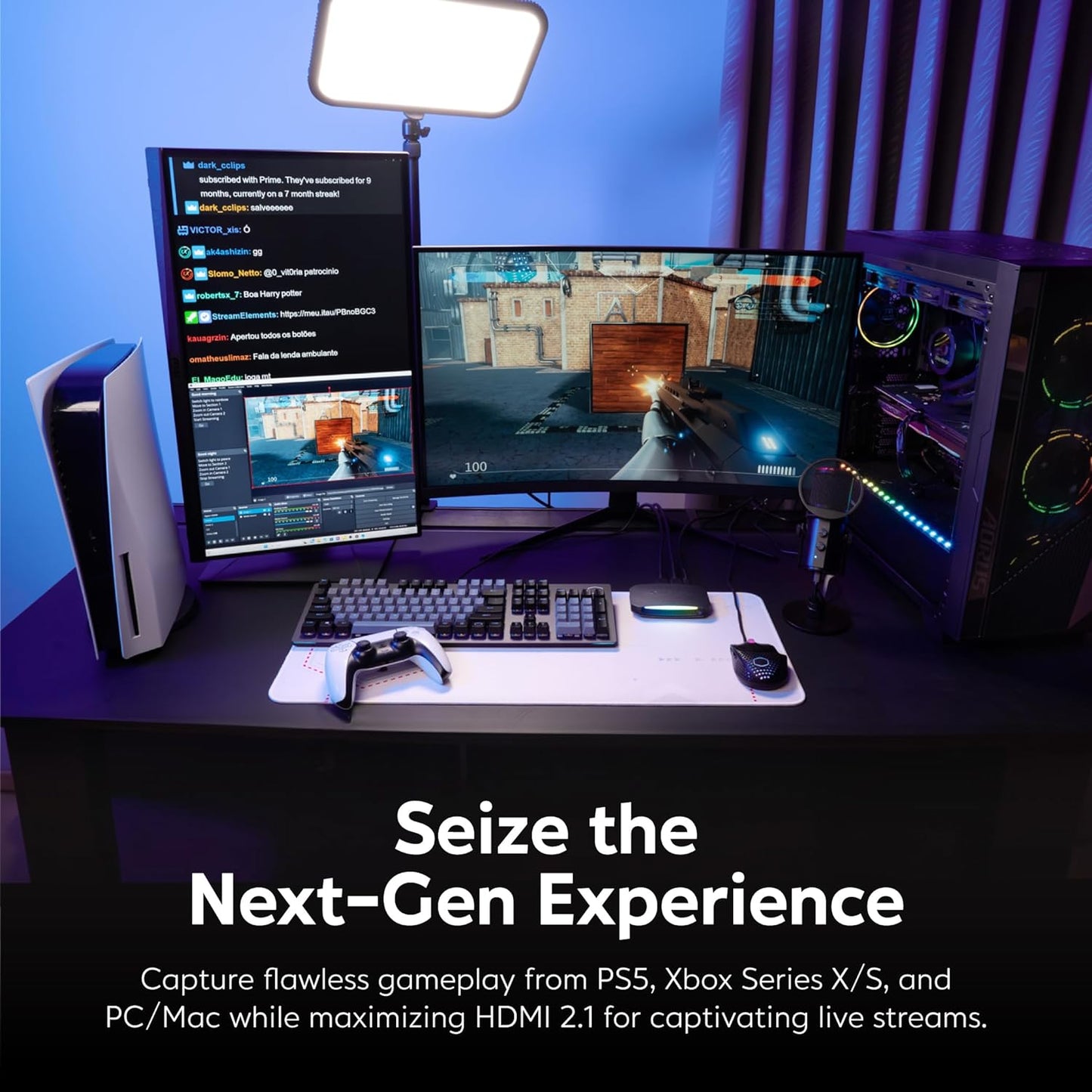 4K60 Capture Card with HDMI 2.1, Low Latency, 4K144/4K120 Passthrough, Game Capture Device for PS5, PS5 Pro, Xbox, Switch, Streaming on Twitch, OBS on Mac & PC, GC553G2 Live Gamer Ultra 2.1