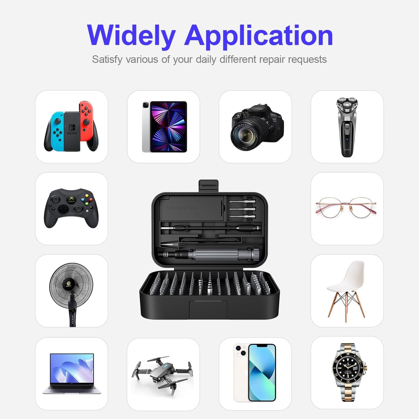 Precision Screwdriver Set, 150 in 1 Electronics Tool Kit with 120 Bits Magnetic Screwdriver Set & 30-Bit Tool Set Handy Repair Tool for Computer Phone Watch Camera Laptop, Black