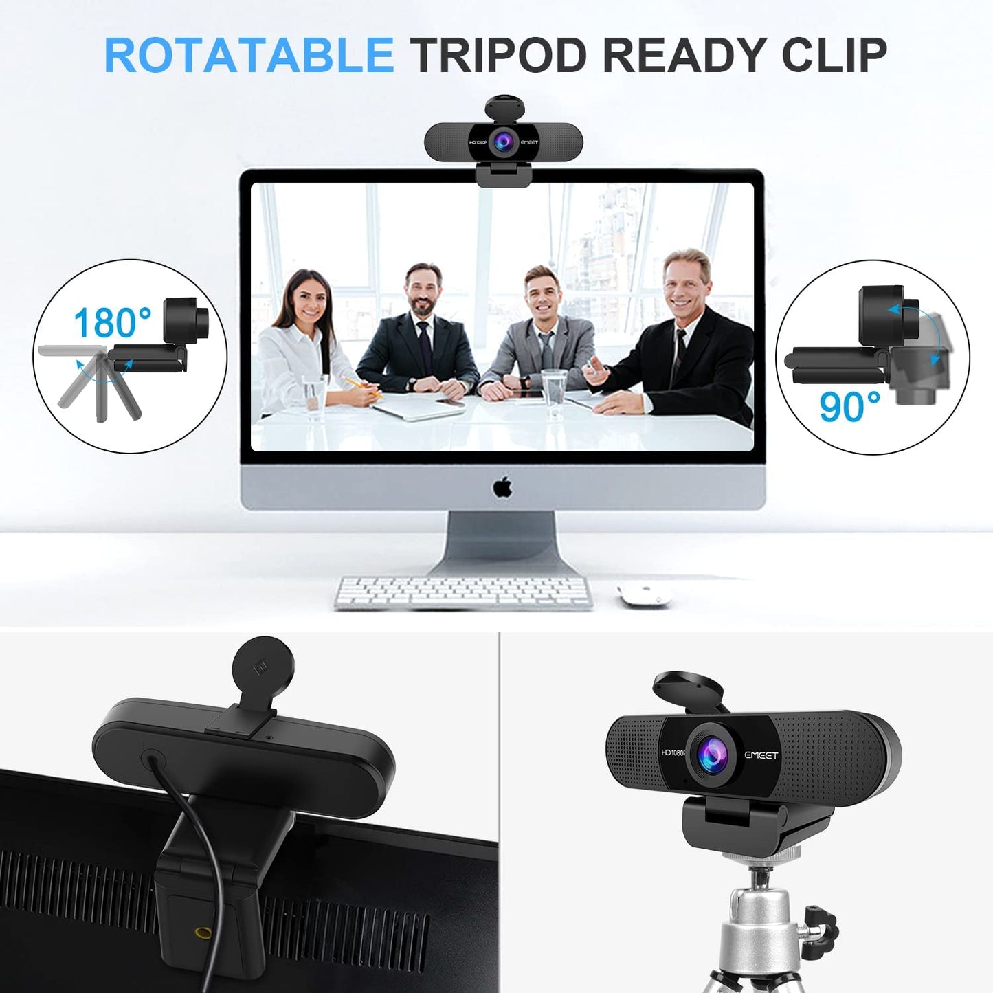 1080P Webcam with Microphone, C960 Web Camera, 2 Mics Streaming Webcam, 90Β°FOV Computer Camera, Plug and Play USB Web Cam for Online Calling/Conferencing, Zoom/Skype/Facetime/Youtube, Laptop/Pc