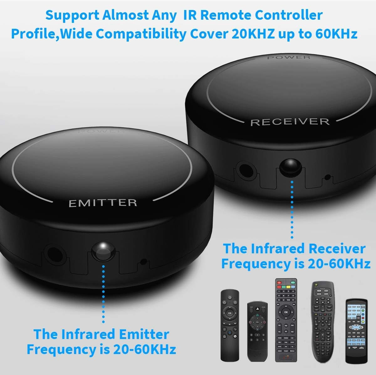 Infrared Wireless IR Repeater Long Range 500 Feet and IR Remote Control Extender Repeater Kit Infrared IR Extender for Expansion (IR Emitter and Receiver) (Wireless)