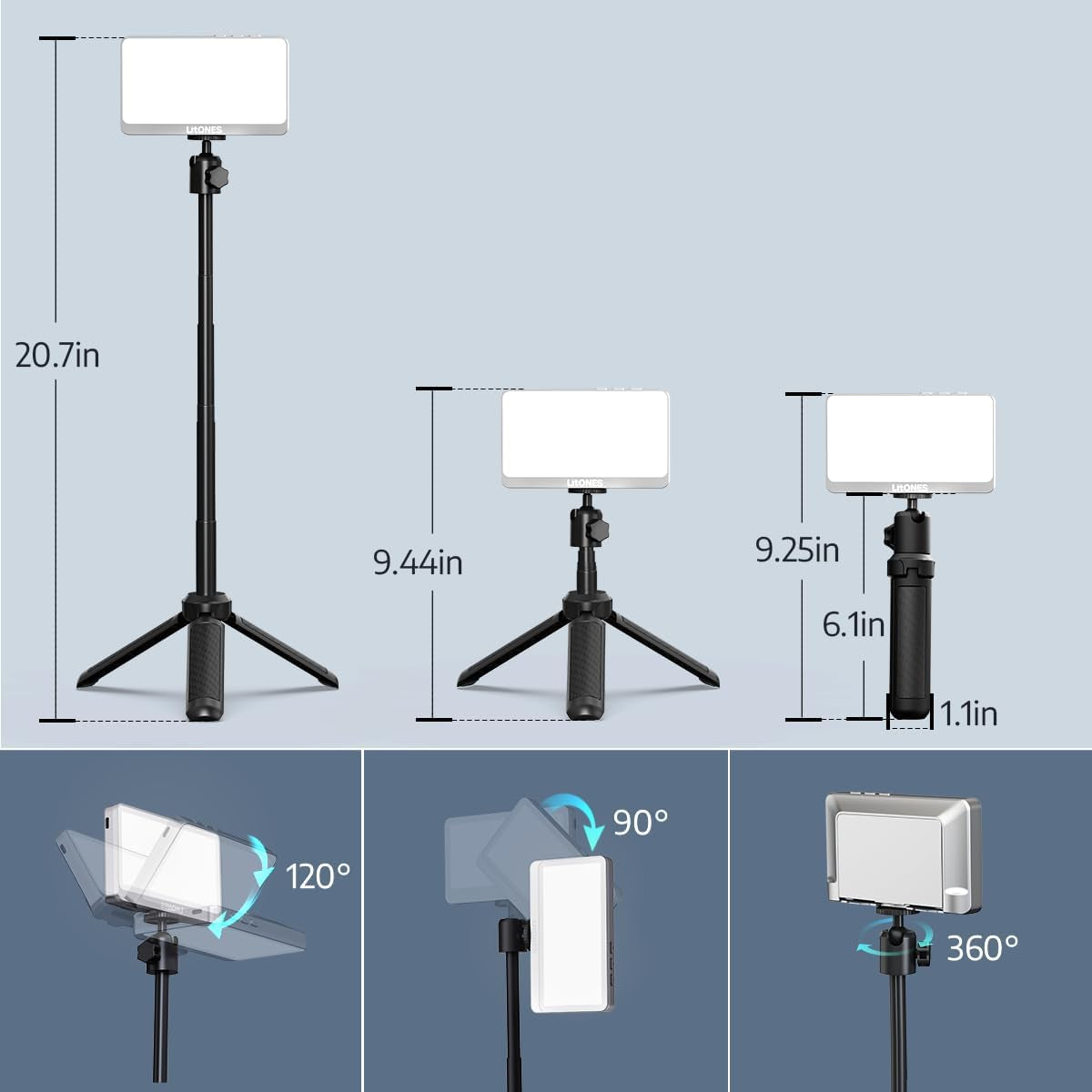 1Unit Zoom Lighting for Computer, 30 Light Modes, Portable Video Conference Lighting for Laptop, Ring Light for Desk, Zoom Call, Video Call, Video Conferencing, Remote Working Space Gray
