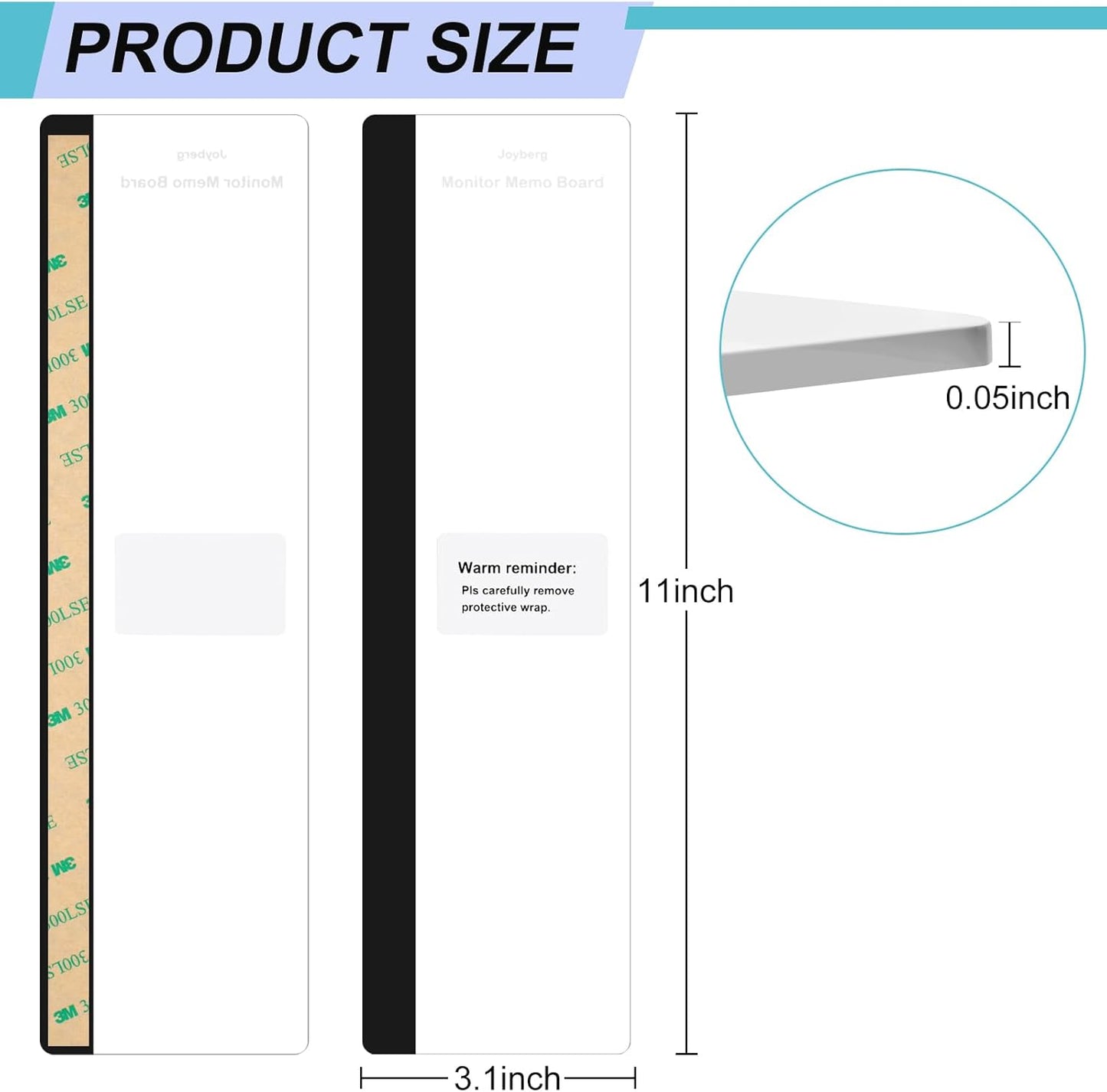 3PCS Monitor Memo Board, Memo Board for Computer Monitor, Monitor Memo Board Computer Monitor Sticky Note Holder, Office Desk Accessories