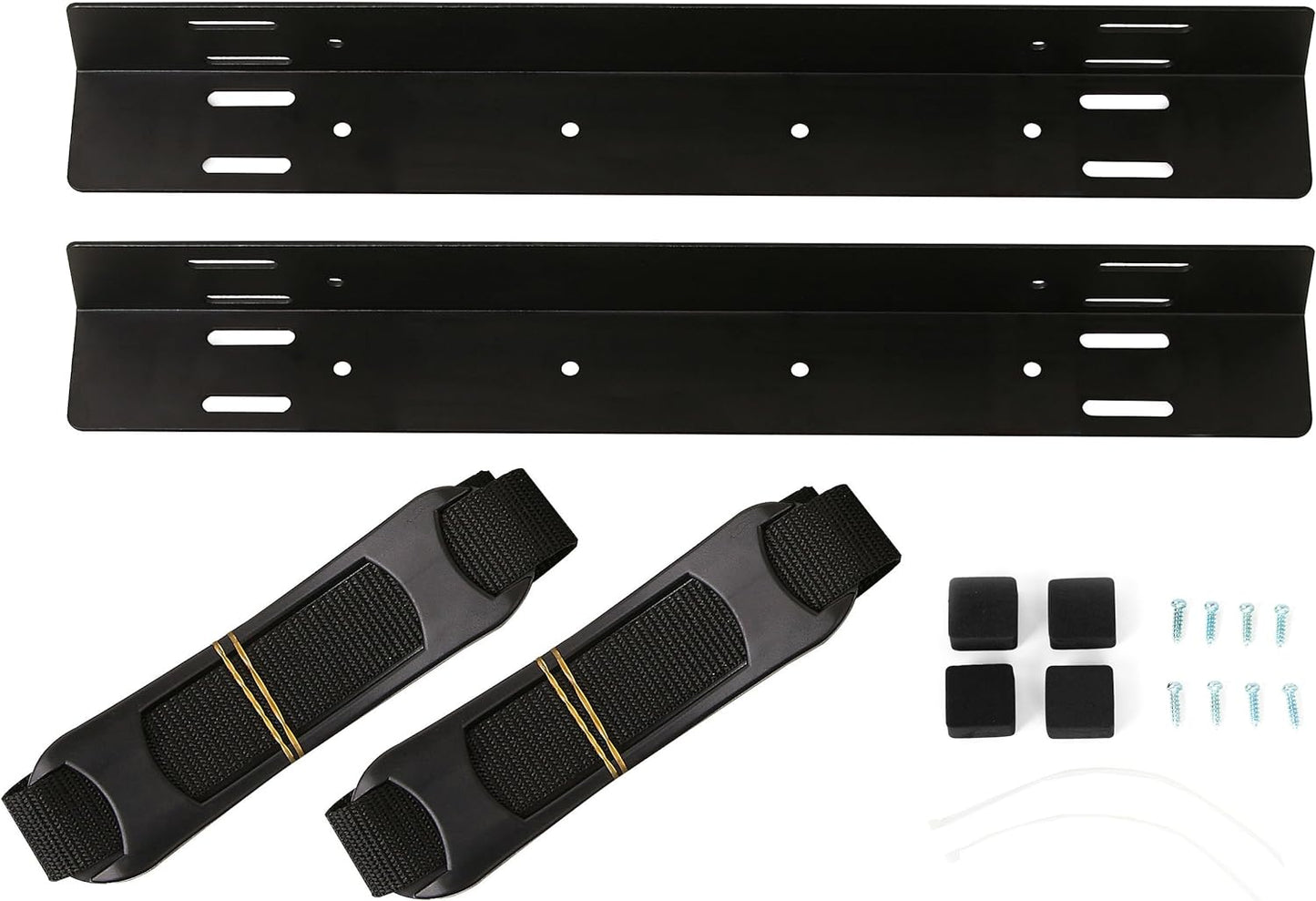 Under-Desk and Wall Mount PC Adjustable Strap and Steel Bracket Holder, Computer Case Carrier, Black, MOUNT-PC02S