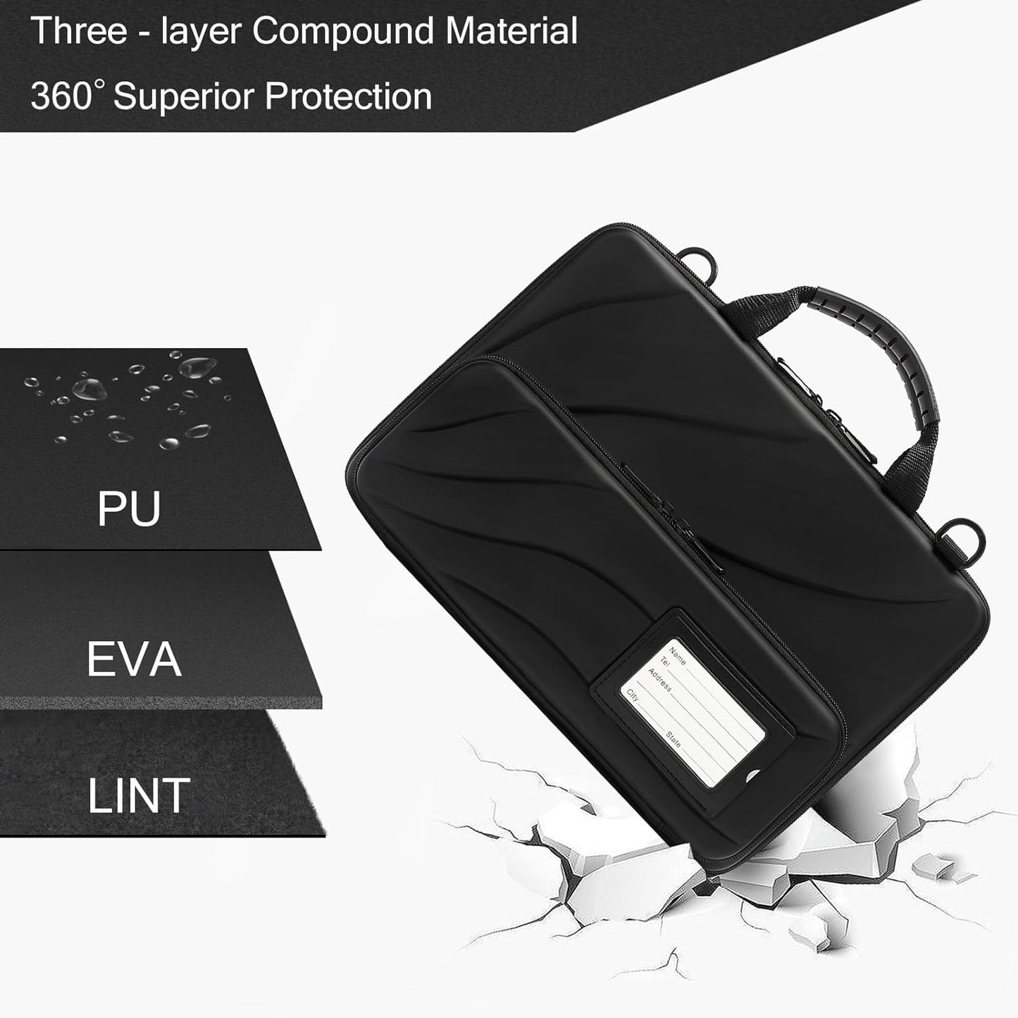 14.2-15.6 Inch Laptop Case Hard Shell, Protective Laptop Carrying Case with Stand for Heat Dissipation