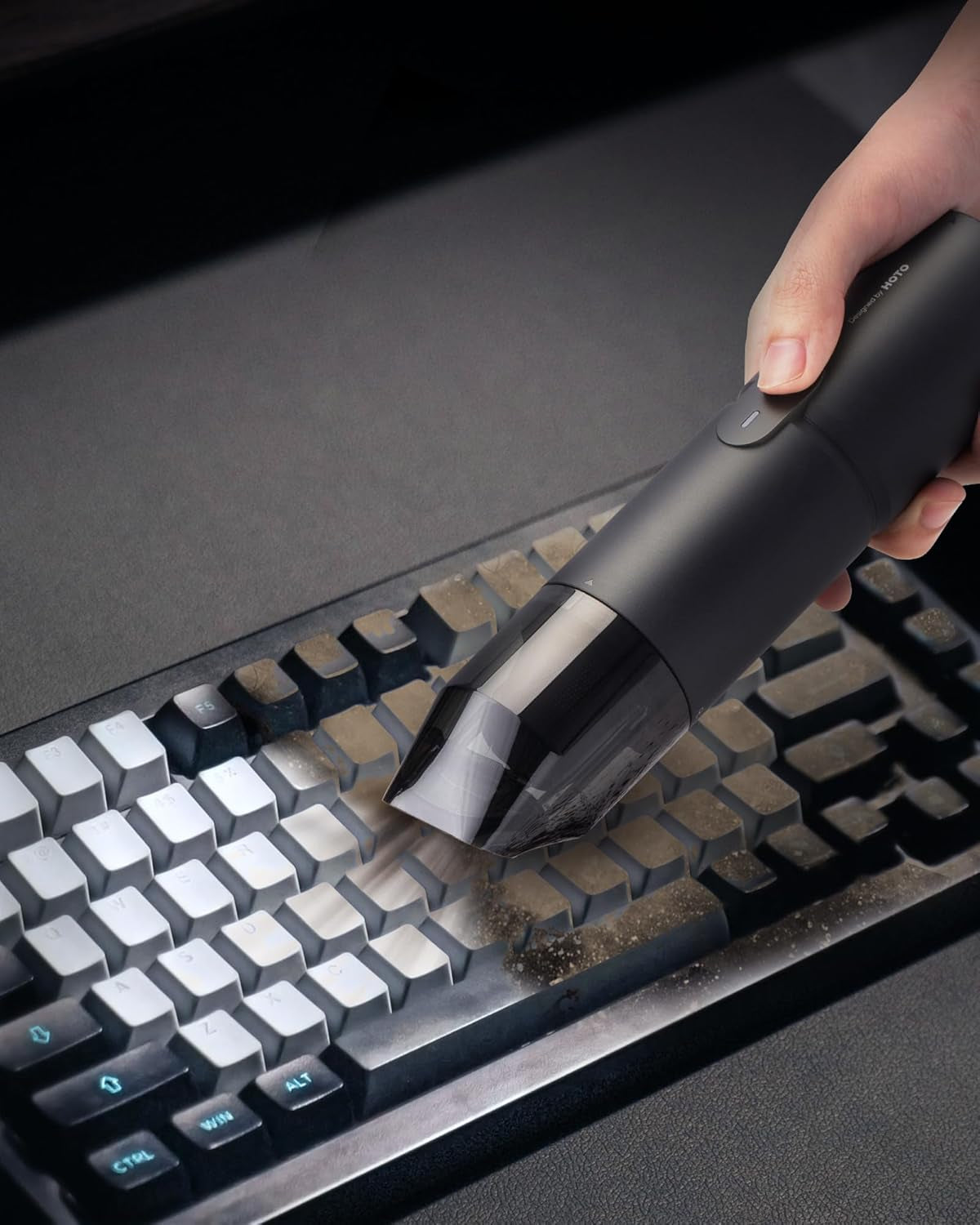 Handheld Vacuum Cleaner Cordless, Desk Vacuum Cleaner Compressed Electric Air Duster 15000Pa Suction, 4-In-1 Portable Vortex Vacuum Dust Buster Air Blower for Computer, Keyboard