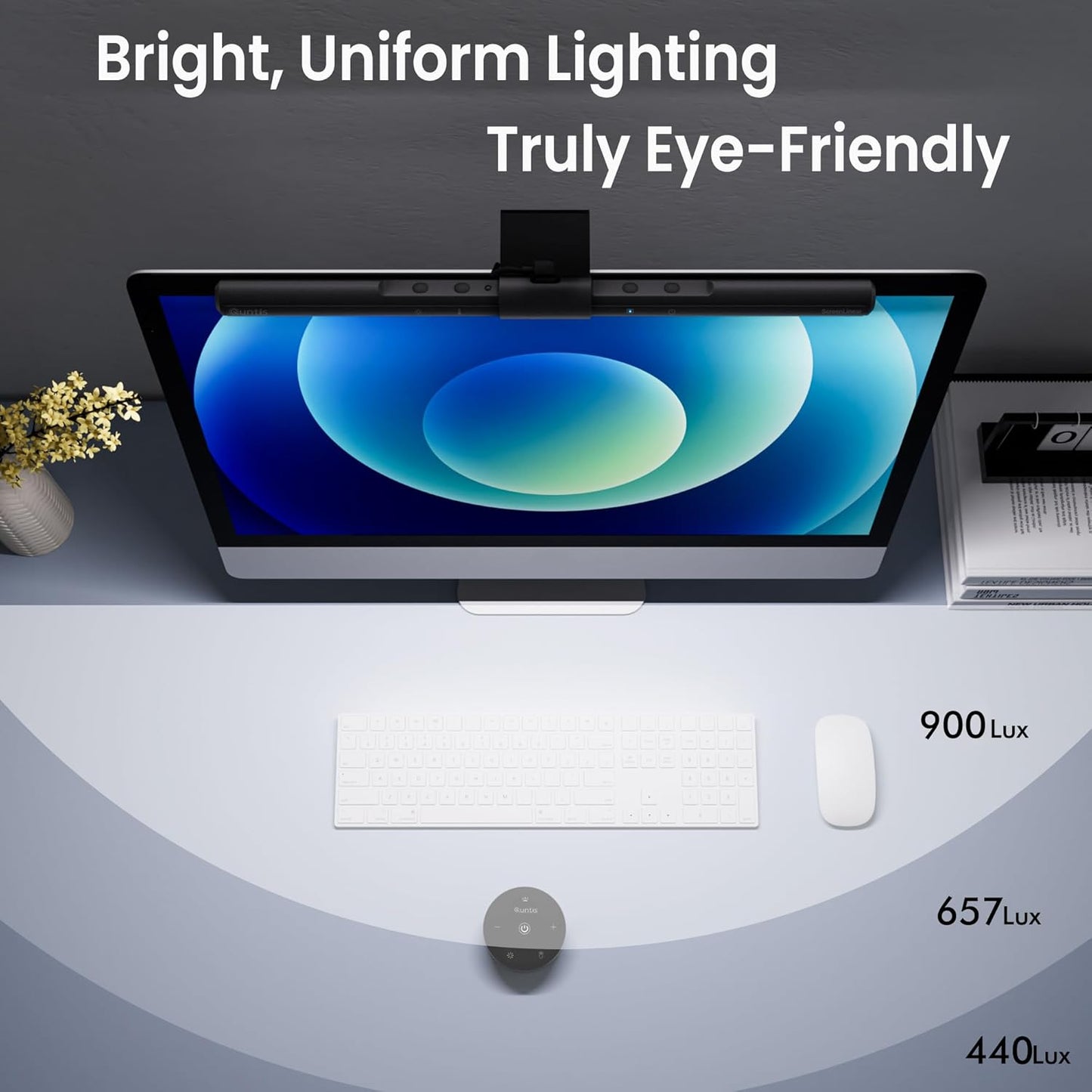 Computer Monitor Lamp, Screen Monitor Light Bar for Eye Caring, USB Reading LED Task Lamp with Auto-Dimming, Dimmable Light Bar, Touch Control, No Glare Space Saving Home Office Desk Lamps