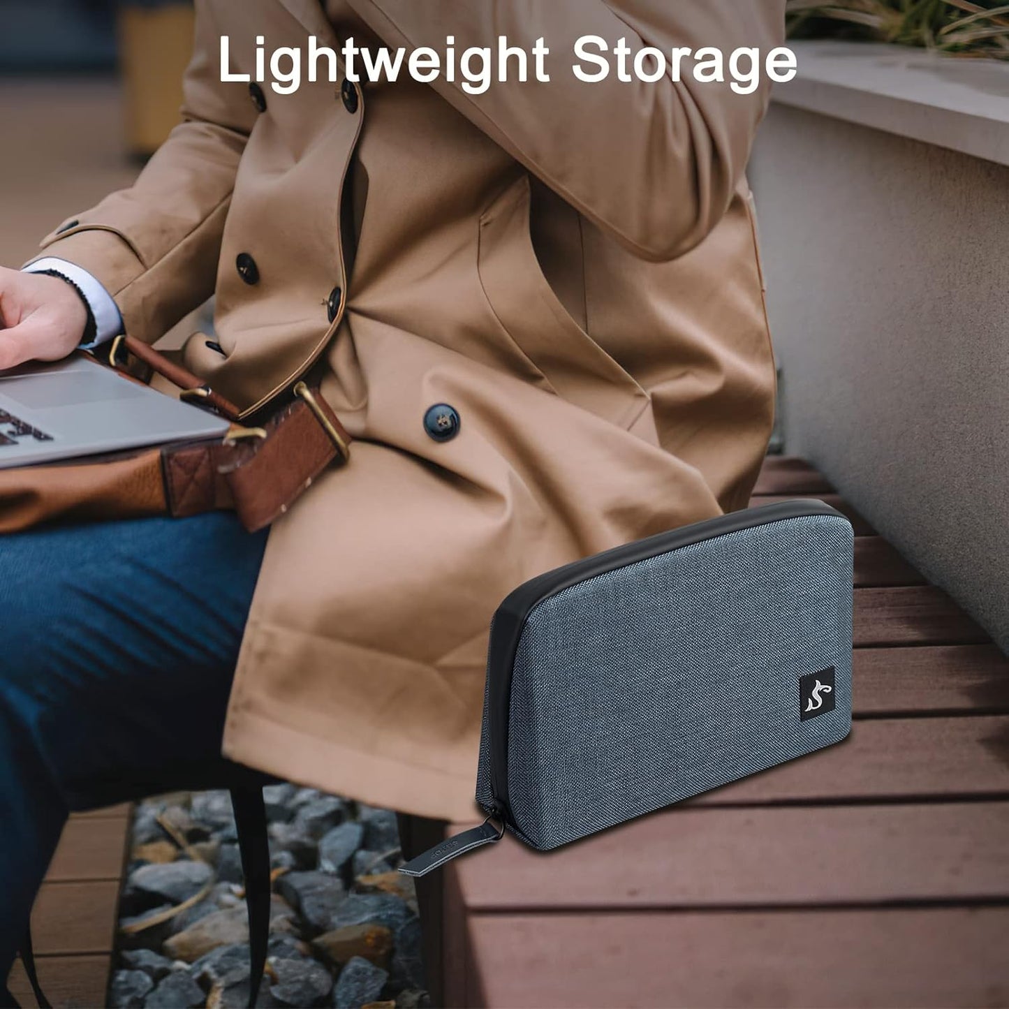 Electronic Organizer Travel Case β Waterproof Cable Bag for Cord, Charger, Hard Disk, Power Bank β Small Tech Storage for Travel, Backpack, Business Trip, Airplane (Blue)