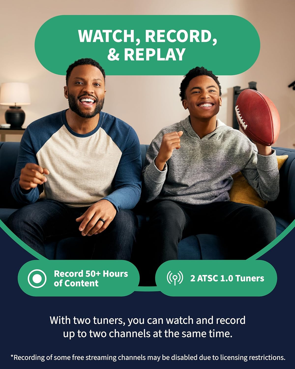 Tablo 4Th Gen 2-Tuner Over-The-Air (OTA) DVR - Watch, Pause & Record Live TV, News, Sports & Movies Throughout Your Home over Wi-Fi - Pairs W/Any TV Antenna - 50+ Hrs Recording - No Subscriptions
