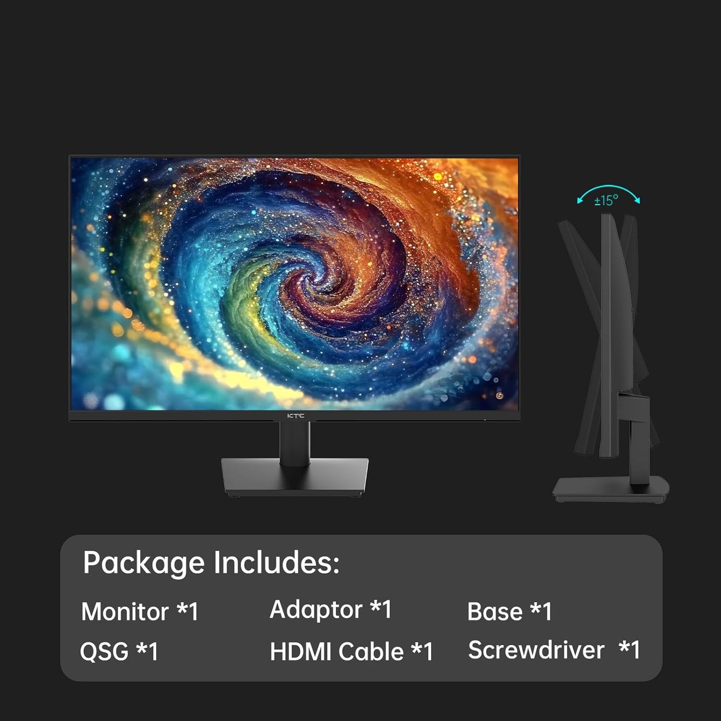 24 Inch Monitor - 1080P Monitor, 100Hz Freesync Gaming Monitor with HDR10,VESA Mountable, Adjustable Tilt, Zeroframe Design, Hdmi,Vga,Earphone Ports, PC Monitor Work Monitor for Office, H24V13