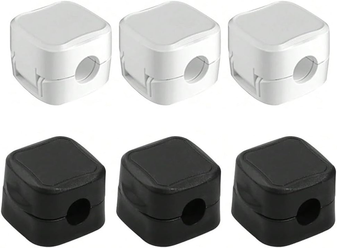 Cable Clips,Cord Organizer,Magnetic Cable Clips,Cord Holder for Charging Cords, Wire Management for Home Office Desk,Phone,Car,Wall,Desktop (Black+White, 6Pcs)
