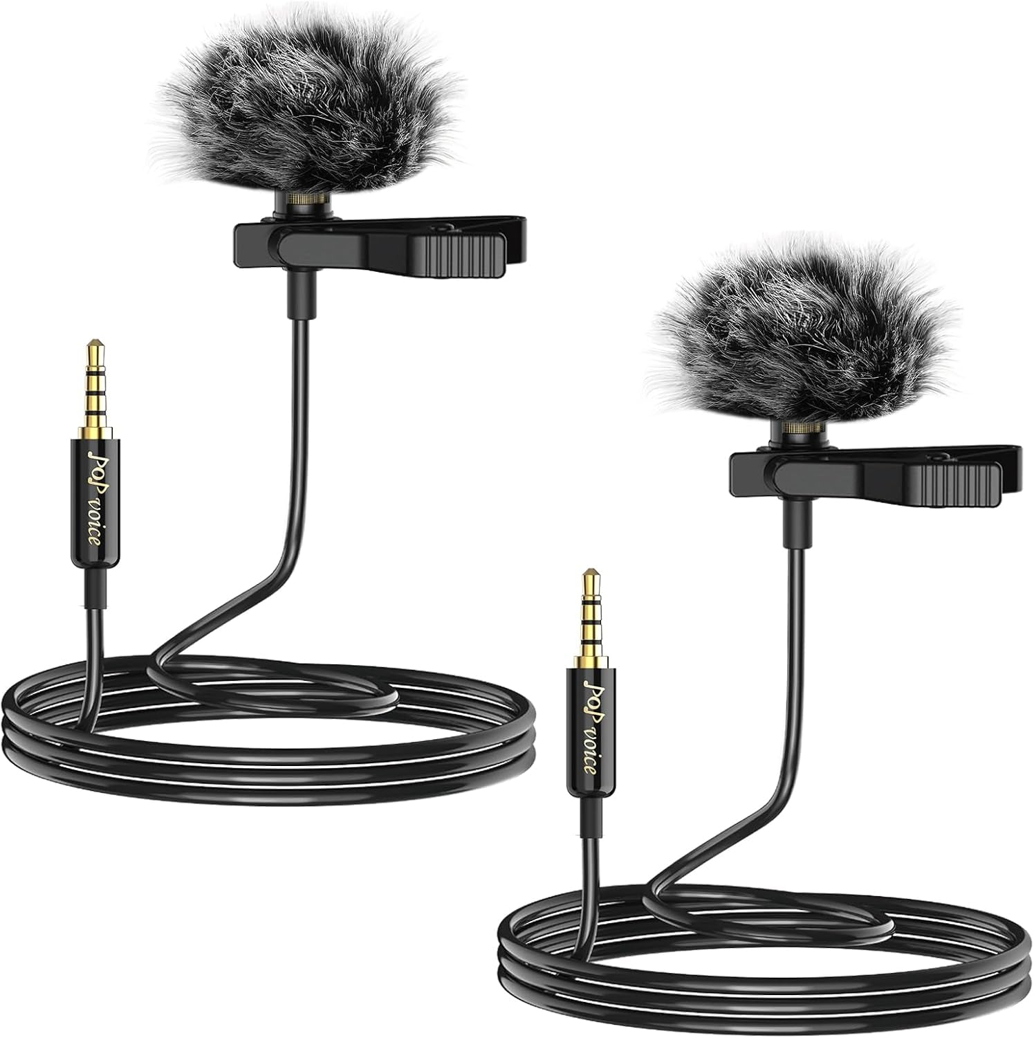 2Pcs Professional Lavalier Lapel Microphone 3.5Mm Compatible with DJI Mic/Rode Wireless GO Transmitters for Smartphone Camera, Mini Mic for Youtube, Interview, Video, Broadcasters