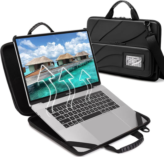 14.2-15.6 Inch Laptop Case Hard Shell, Protective Laptop Carrying Case with Stand for Heat Dissipation