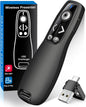 2-In-1 USB Type C Presentation Clicker Wireless Presenter Remote for Powerpoint, Powerpoint Clicker with Volume Control Powerpoint Slide Advancer for Mac, Computer, Laptop-E600