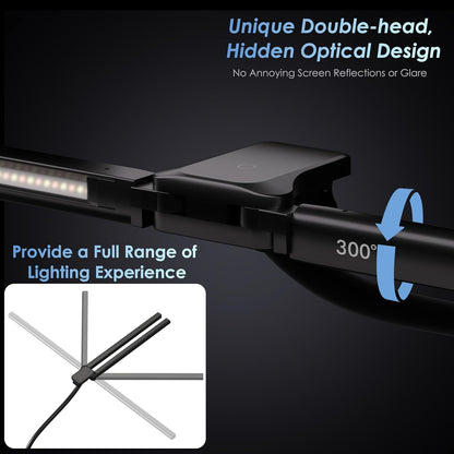 Desk Lamp with Clamp, 31.5" LED Desk Lamp for Home Office, 24W Gesture Sensing Control Desk Light, Dimmable & Color Temperature, Eye-Caring Office Lamp, Brightest Architect Lamp for Screen
