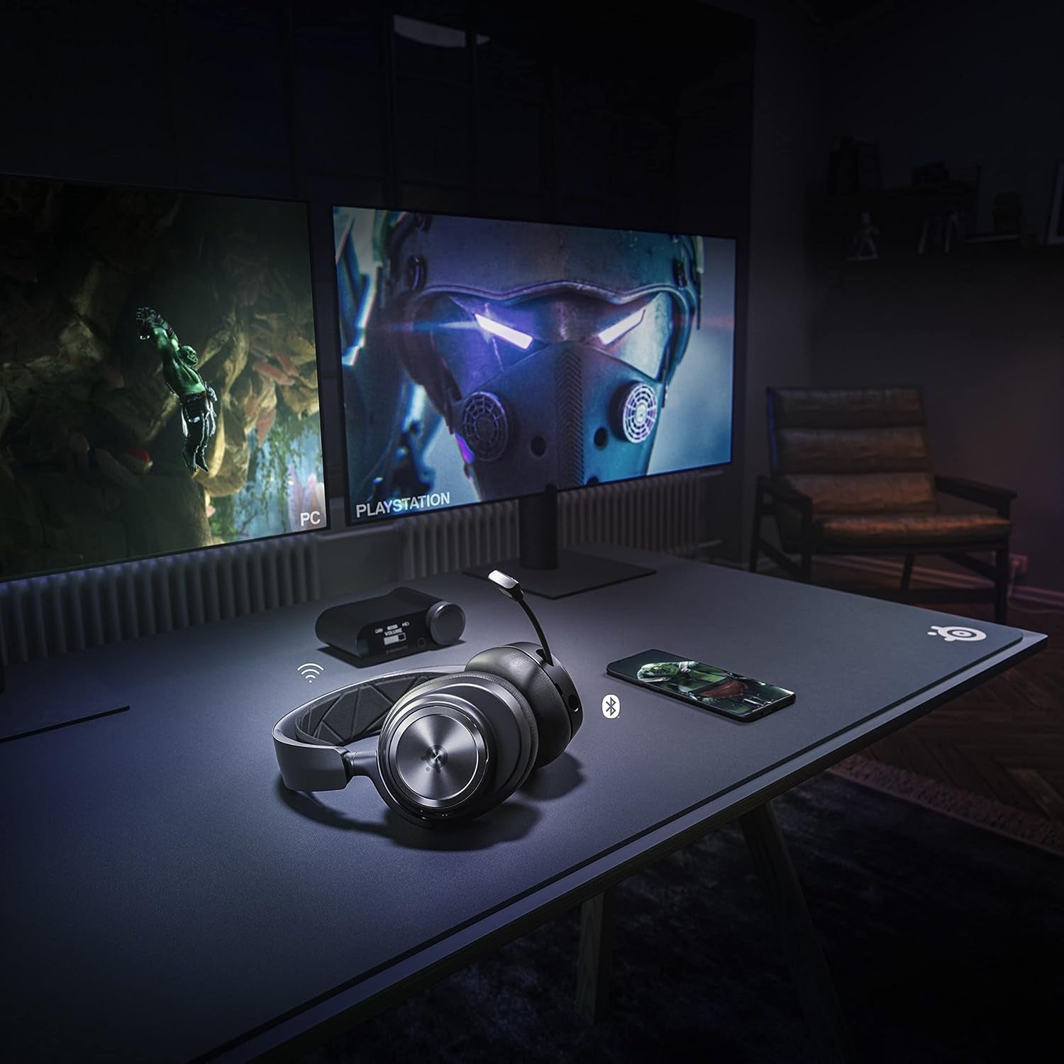 Arctis Nova Pro Wireless Multi-System Gaming Headset - Premium Hi-Fi Drivers - Active Noise Cancellation - Infinity Power System - Stealth Retractable Mic - PC, PS5/PS4, Switch, Mobile