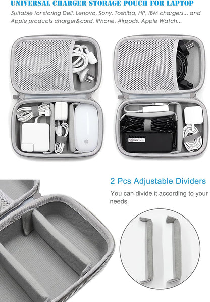 Charger Case for Macbook, 7.9"X4.7" Computer Charger Organizer, Apple Magic Mouse Apple Pencil USB Flash Disk SD Card Small Portable Accessories Bag (Black)