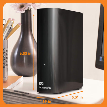 WD 20TB Elements Desktop External Hard Drive, USB 3.0 Drive for Plug-And-Play Storage - WDBWLG0200HBK-NESN