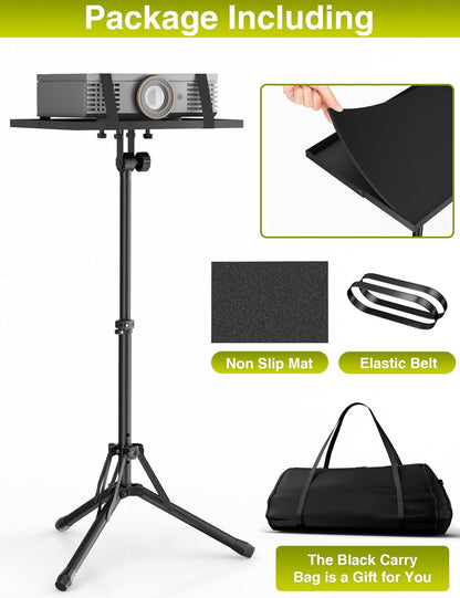 Projector Stand Tripod Adjustable from 26" to 38", Foldable Laptop Floor Stand with Lift Switch, Tripod for Projector with Carry Bag,Portable Podium Stand for Office, Home,Stage, Studio, Dj Racks