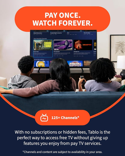 Tablo 4Th Gen 2-Tuner Over-The-Air (OTA) DVR - Watch, Pause & Record Live TV, News, Sports & Movies Throughout Your Home over Wi-Fi - Pairs W/Any TV Antenna - 50+ Hrs Recording - No Subscriptions