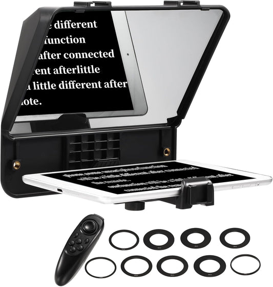 A10II Teleprompter Portable Smartphone DSLR Camera Prompter with Phone Holder Remote Control for Video Recording Live Streaming Interview Stage Presentation Speech Video Making Tools