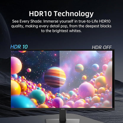 24 Inch Monitor - 1080P Monitor, 100Hz Freesync Gaming Monitor with HDR10,VESA Mountable, Adjustable Tilt, Zeroframe Design, Hdmi,Vga,Earphone Ports, PC Monitor Work Monitor for Office, H24V13