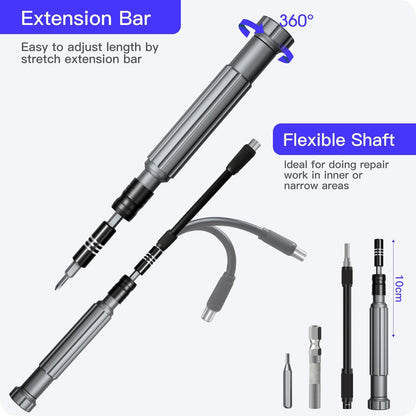 Precision Screwdriver Set,  150 in 1 Electronics Tool Kit with 120 Bits Magnetic Screwdriver Set & 30-Bit Tool Set Handy Repair Tool for Computer Phone Watch Camera Laptop, Black