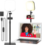 Desk Lamp, 180 LED Video Conferencing Light with Phone Holder [3 Color & 10 Brightness] 360° Adjustable and Retractable USB Lamp with Adapter for Reading, Home Office, Online Meeting, Live Streaming