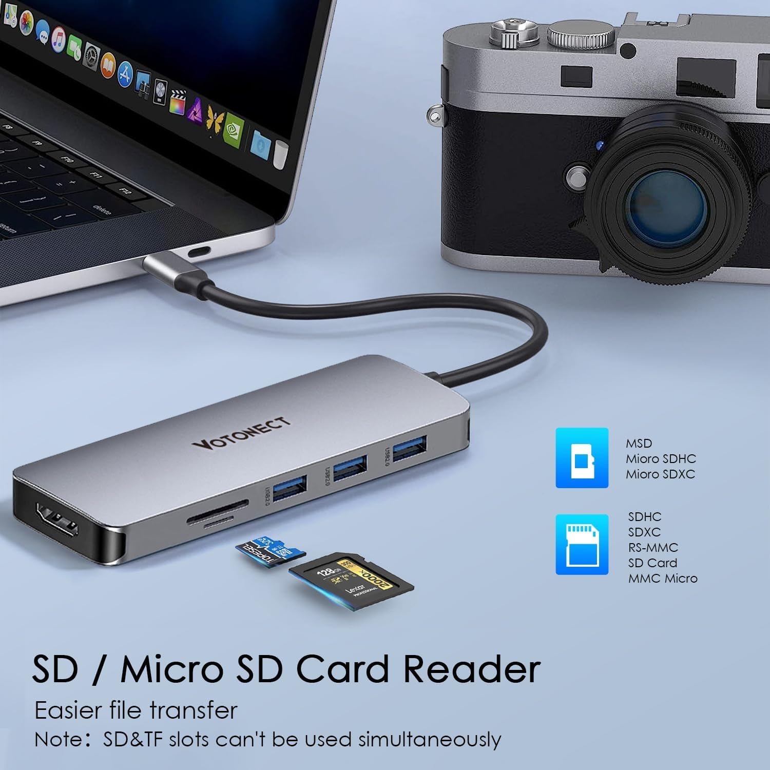 10-In-1 USB C Hub with 4K HDMI Adapter, SD/TF Card Reader, 100W PD Charging, 2 USB 3.0 Ports, and 2 USB 2.0 Ports for Macbook Pro/Air, Dell XPS, Lenovo Thinkpad, Etc.