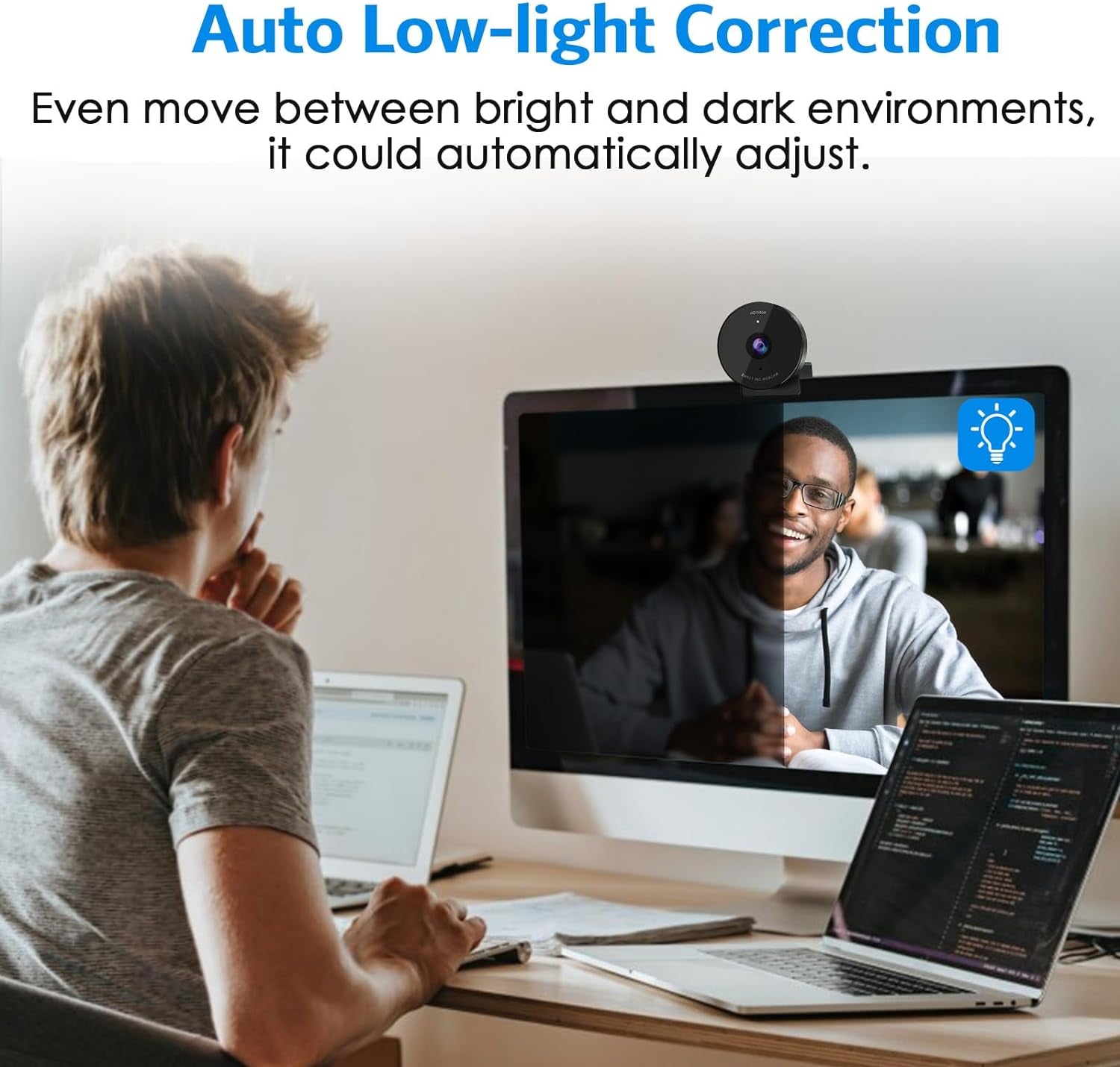 1080P Webcam - USB Webcam with Microphone & Physical Privacy Cover, Noise-Canceling Mic, Auto Light Correction, Fixed Focus, C950 Ultra Web Cam W/ 70°View for Meeting/Online Classes/Zoom/Youtube