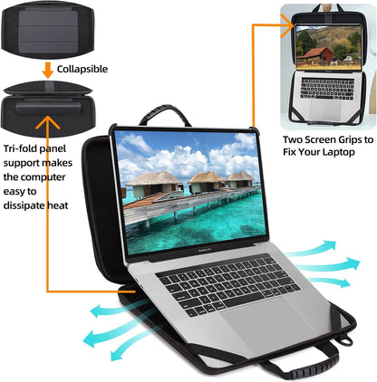 14.2-15.6 Inch Laptop Case Hard Shell, Protective Laptop Carrying Case with Stand for Heat Dissipation