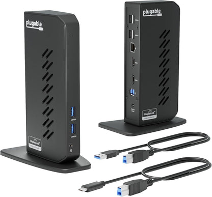 USB 3.0 and USB-C Universal Laptop Docking Station with 2 HDMI Ports for Windows, Mac, and Chromeos (Gigabit Ethernet, Audio)