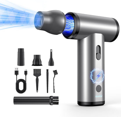 Compressed Air Duster, 300000RPM Air Blaster Electric Cleaner for Keyboard, PC Deep Cleaning, Component,Air Bed,Infinitely Speed Replace Compressed Air Can-No Canned Air Duster,Rechargeable Air Blower