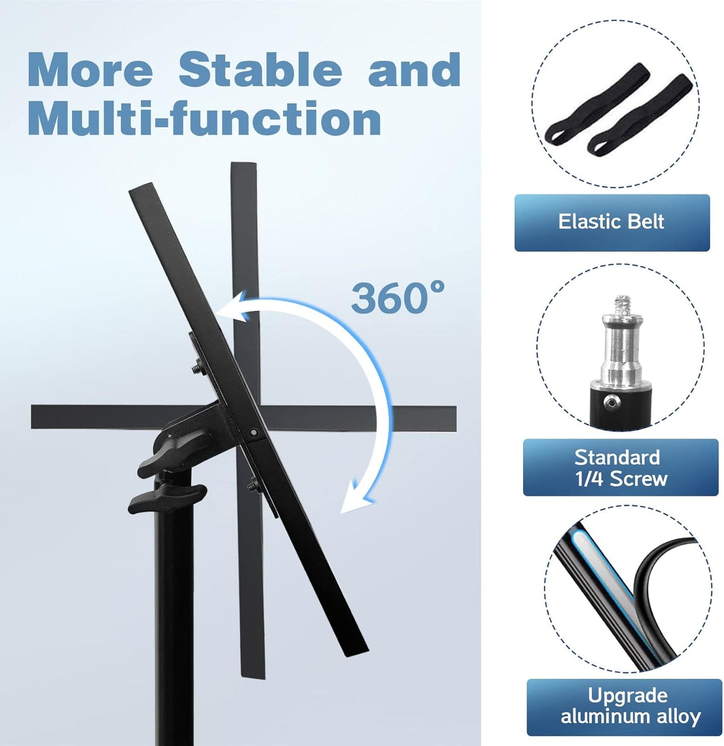 Projector Stand, 22 to 55 Inch Laptop Stand with Phone Holder, Tripod for DJ Equipment, Outdoor Movies, Office, Home, Stage or Studio (Black)