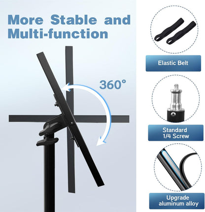 Projector Stand, 22 to 55 Inch Laptop Stand with Phone Holder, Tripod for DJ Equipment, Outdoor Movies, Office, Home, Stage or Studio (Black)