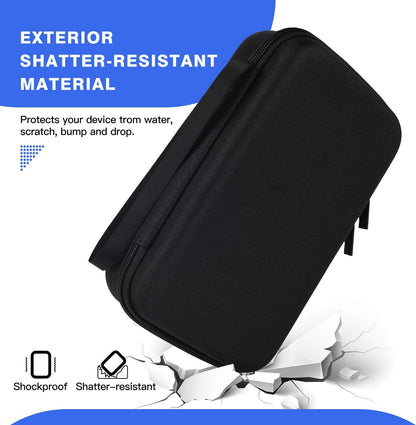 Hard Travel Electronic Organizer Case for Macbook Power Adapter Chargers Cables Power Bank Apple Magic Mouse Apple Pencil USB Flash Disk SD Card Hard Drive Waterproof Shockproof Carrying Bag, Black