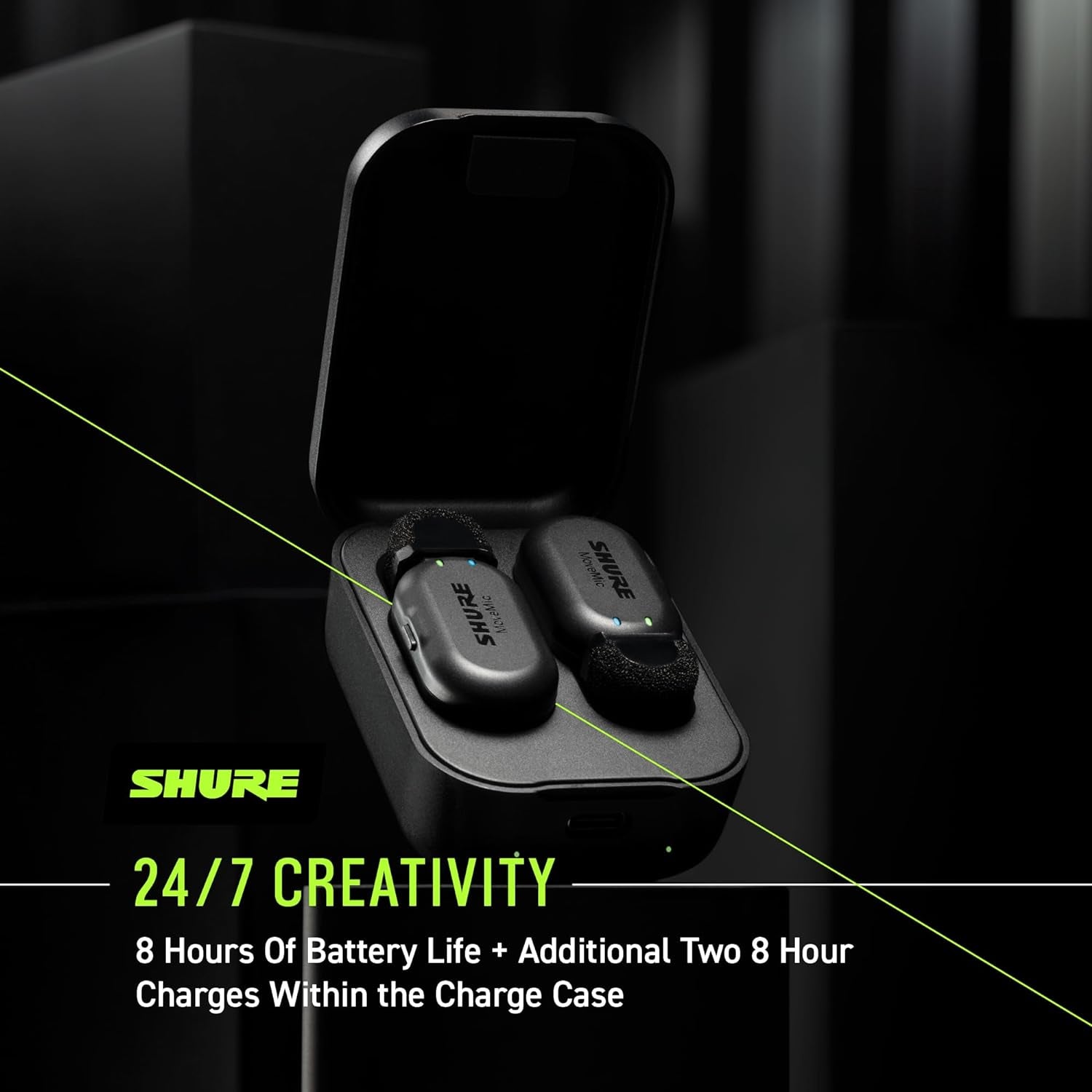 Movemic One - Pro Direct to Phone Wireless Lavalier Microphone for Iphone & Android, Bluetooth Mini Mic, 24 Hours Charge, Quick Set Up, IPX4, Compact & Portable Clip Lav (MV-ONE-Z7)