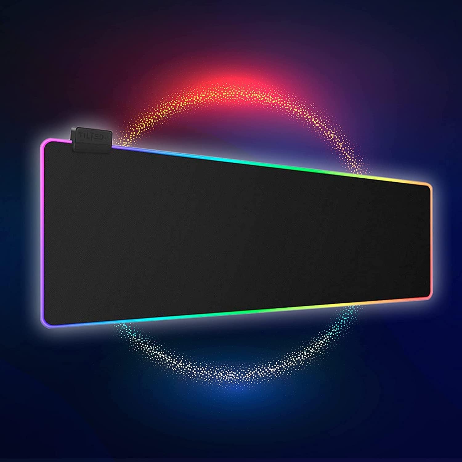 RGB Mouse Pad for Gaming - Large LED Mousepad Gaming Desk Mat with 8 Adjustable Light Modes - Gaming Pad for Mouse and Keyboard - Non Slip Rubber Base, Easy to Clean Water Proof Surface