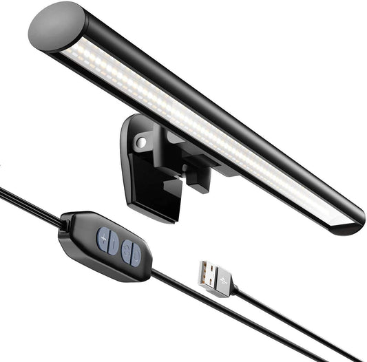 Portable Laptop Monitor Light Bar with USB Connection, E-Reading LED Task Lamp, 3 Color Temperature Settings, 10 Levels of Brightness Adjustment, No Glare on the Screen, Saves Space