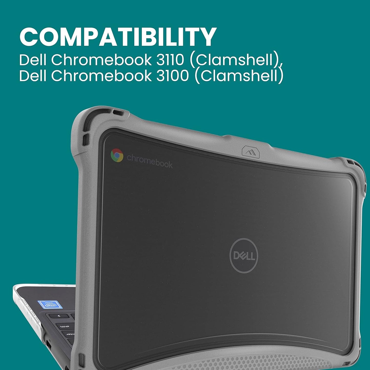EXO Hard Shell Laptop Case ONLY Fits Dell 3110/3100 11 Inch Chromebook Clamshell- Protective Cover for Kids Devices in School and at Home, Office or Personal Use-Gray.