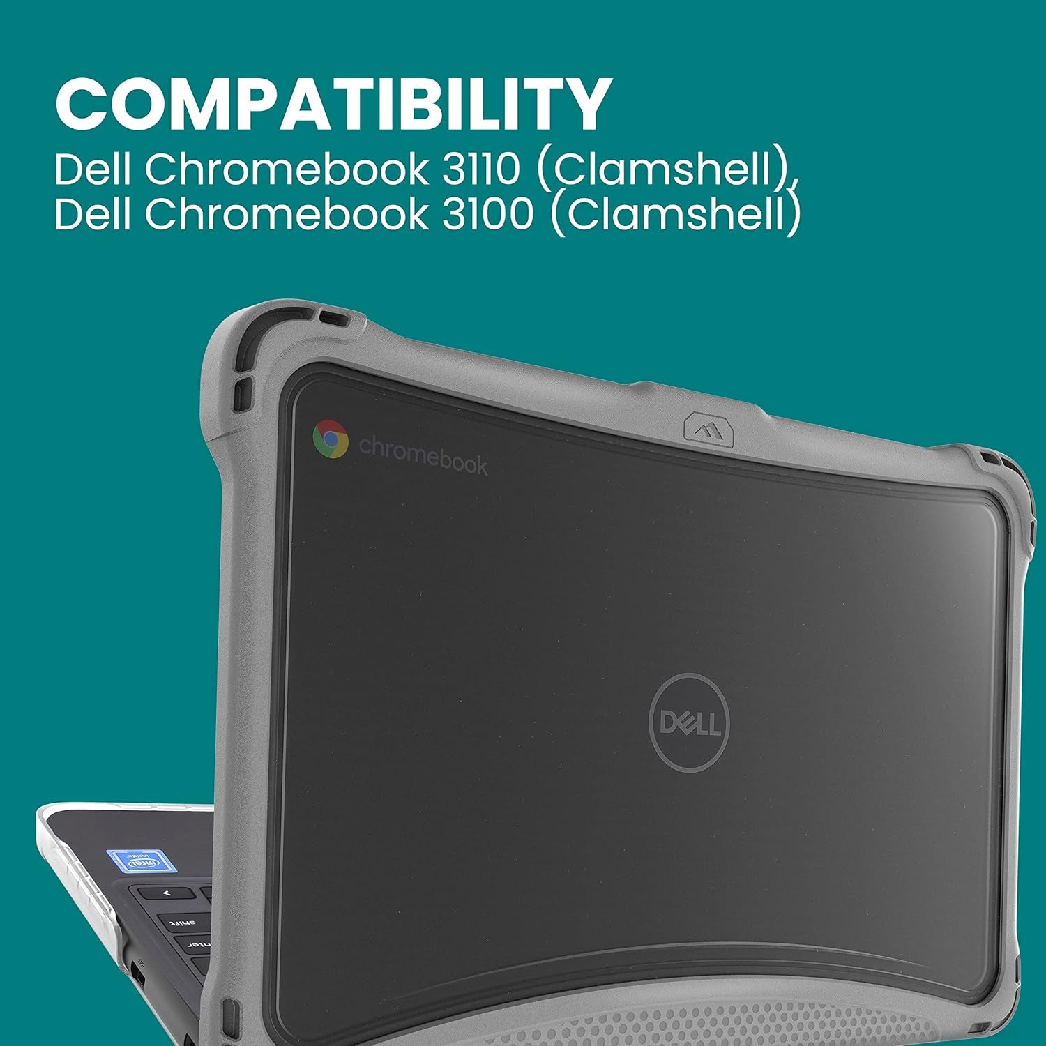 EXO Hard Shell Laptop Case ONLY Fits Dell 3110/3100 11 Inch Chromebook Clamshell- Protective Cover for Kids Devices in School and at Home, Office or Personal Use-Gray.