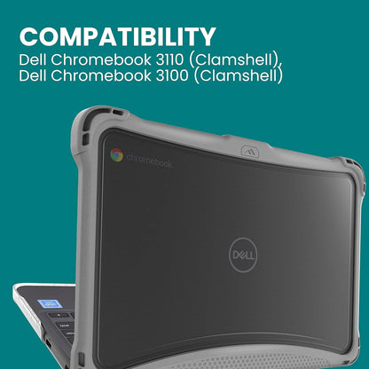 EXO Hard Shell Laptop Case ONLY Fits Dell 3110/3100 11 Inch Chromebook Clamshell- Protective Cover for Kids Devices in School and at Home, Office or Personal Use-Gray.