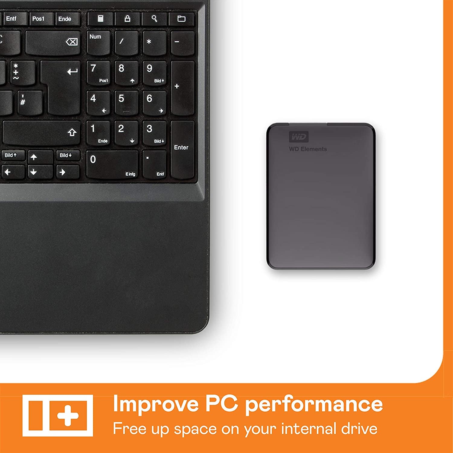 5TB Elements Portable External Hard Drive for Windows, USB 3.2 Gen 1/USB 3.0 for PC & Mac, Plug and Play Ready - BU6Y0050BBK-WESN