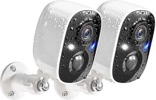 Security Cameras Wireless Outdoor, 2K Color Night Vision AI Motion Detection 2-Way Talk Battery Powered Wifi Home Indoor Camera IP65 Weatherproof Spotlight Siren Alarm Cloud/Sd Storage 2-Pack