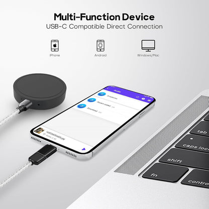 128G (1600 Hour) Magnetic Voice Activated Recorder -  Recording Device MP3 Records with 70 Hours Battery Time, USB-C Audio Recorder for Work, Lectures, Meetings, Interviews