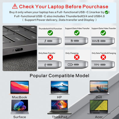 Laptop Docking Station for Macbook Pro/Air/Dell/Hp/Surface  11-In-1 USB C Hub 360°Rotatable Laptop Stand with USB Hub 4K HDMI USB 3.0 PD100W 3.5Mm Audio Jack RJ 45 TF/SD Reader Universal Laptop Dock