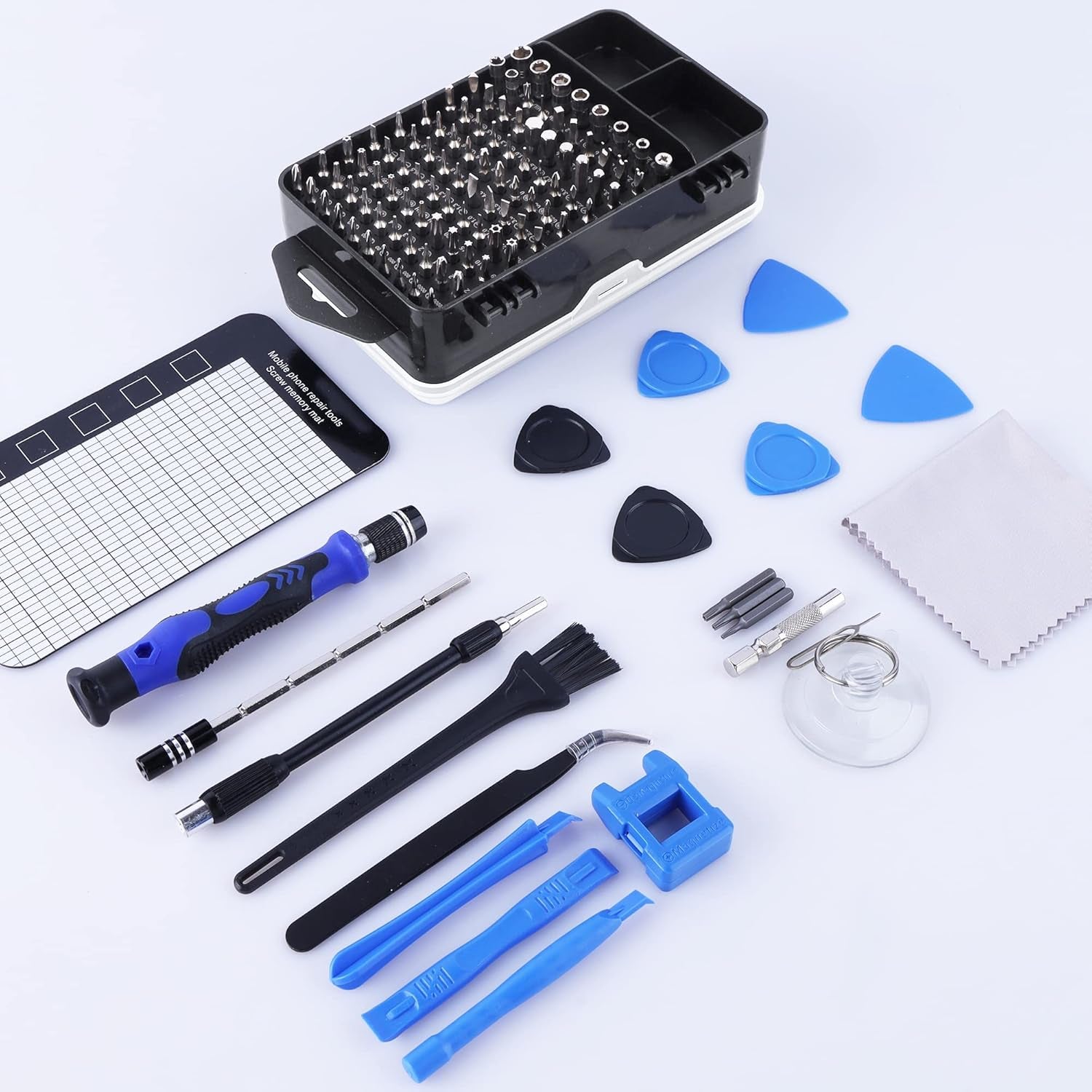 Precision Screwdriver Sets 124-Piece Computer Tool Kit with 101 Bits Magnetic, Electronics Repair Tool Kit for Iphone, Macbook, Laptop, PC, Tablet, PS4, Xbox, Nintendo, Game Console