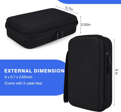 Hard Travel Electronic Organizer Case for Macbook Power Adapter Chargers Cables Power Bank Apple Magic Mouse Apple Pencil USB Flash Disk SD Card Hard Drive Waterproof Shockproof Carrying Bag, Black