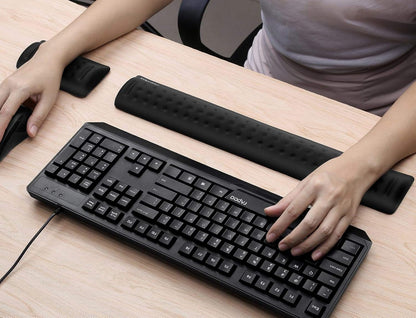 Memory Foam Keyboard Wrist Rest&Mouse Wrist Rest, Ergonomic Design Wrist Pad for Computer Keyboard Laptop Wrist Support, Arm Rest for Desk Accessories in Home Office School(Black)